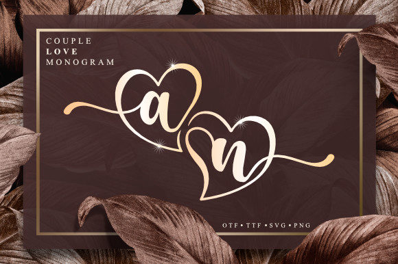Couple Love Monogram: A Romantic Decorative Font for Brand Storytelling
