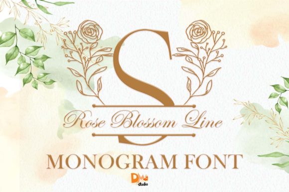Rose Blossom Line Monogram: A Font for Handmade Product Design