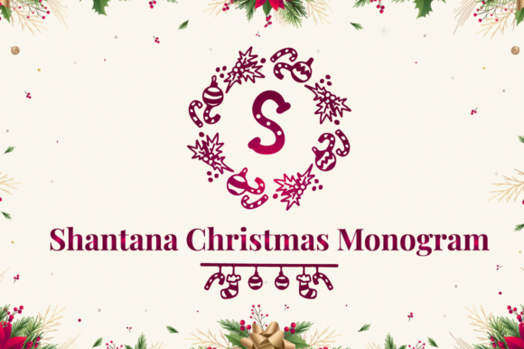 Shantana Christmas Monogram Brings Wreath Charm to Branding