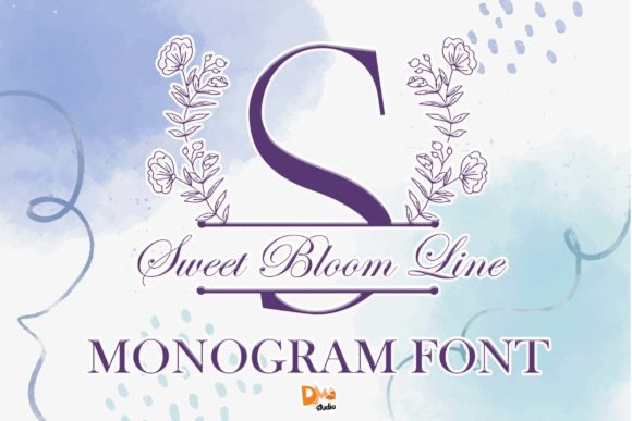 Sweet Bloom Line Monogram for Handmade Creations